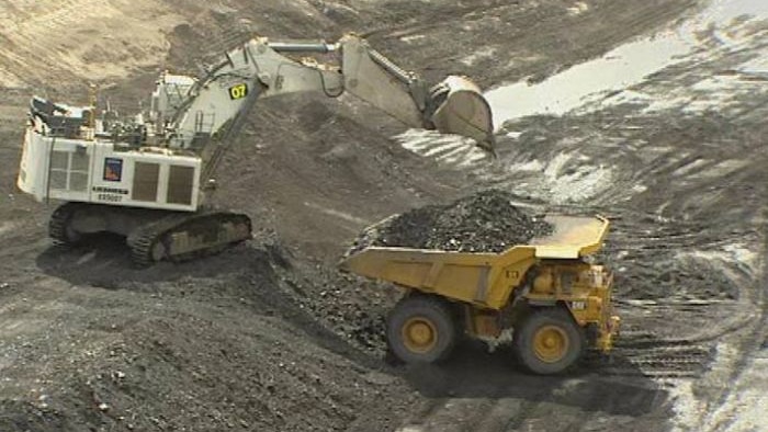 A truck at a coal mine