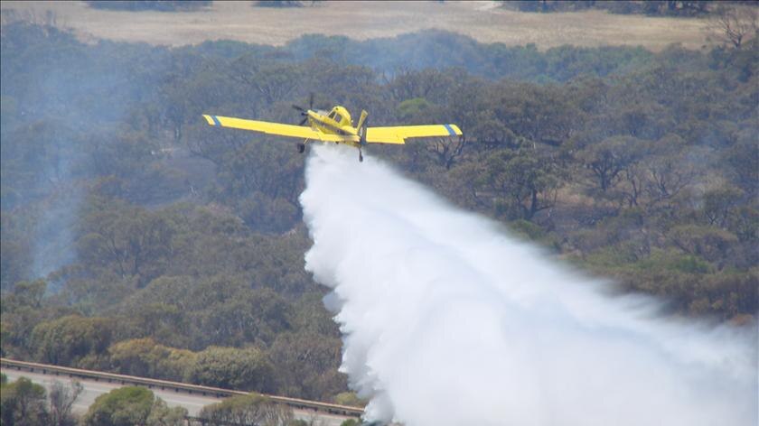 Waterbomber fighting fires