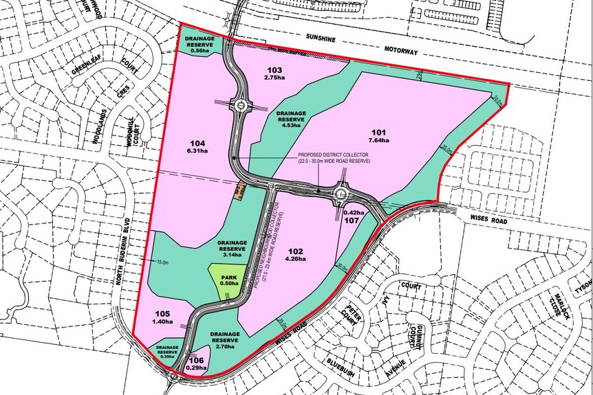 A map of the proposed development site.