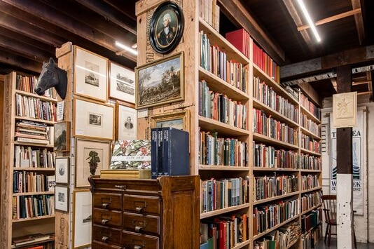 Inside a book shop