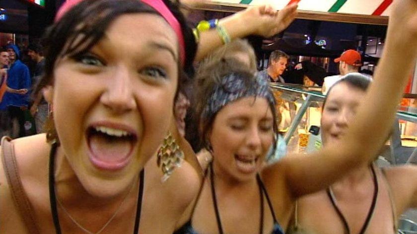 Teenagers enjoying schoolies week in 2008