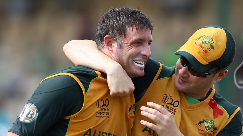 Mike Hussey and Michael Clarke