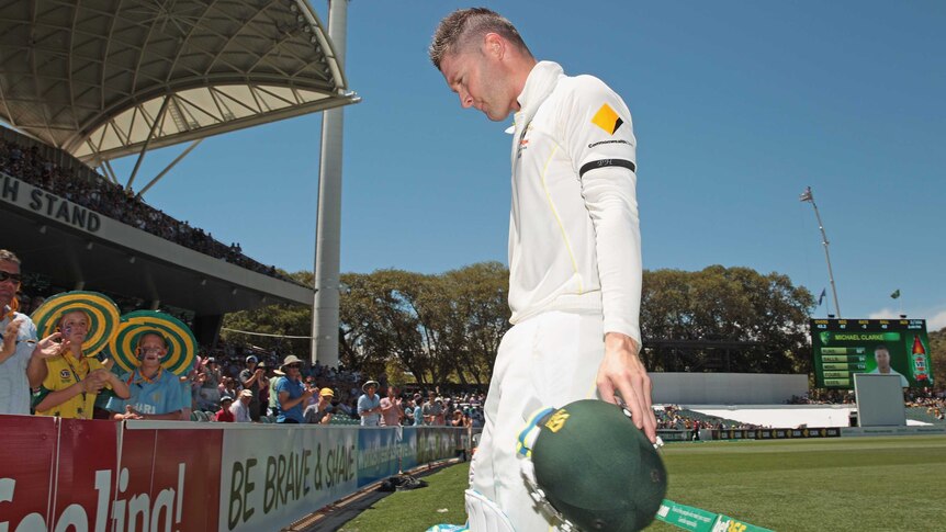 Michael Clarke leaves the Adelaide Oval