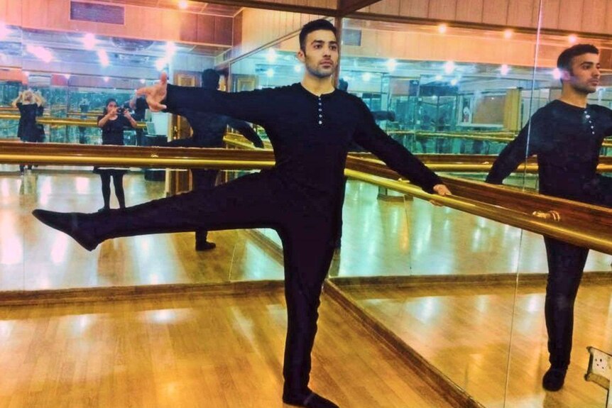 Adel Faraj practises his dance
