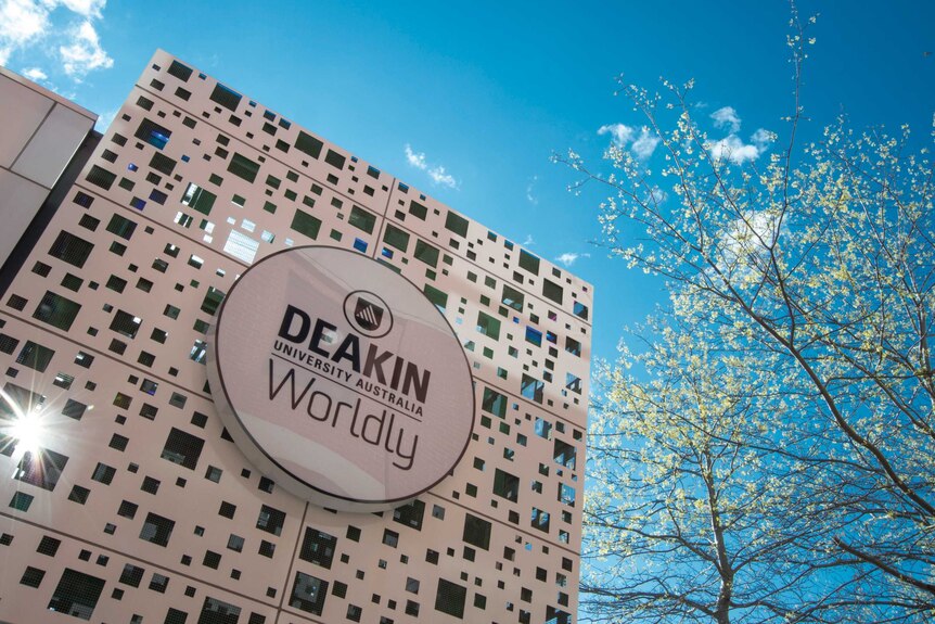 Facade of a building at the Deakin University campus at Burwood.