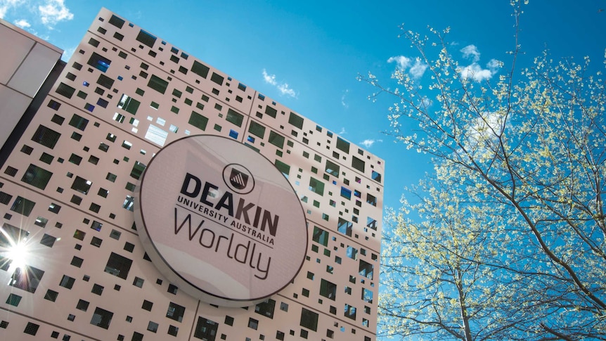 Facade of a building at the Deakin University campus at Burwood.