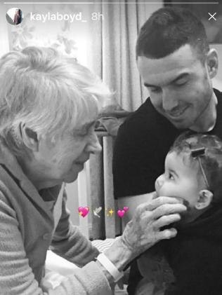 Kayla Boyd's Instagram story paying tribute to Darius Boyd's grandmother