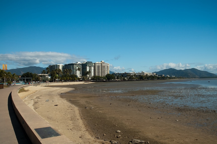 A wide shot of the Cairns Esplanade