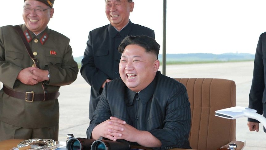 Kim Jong-un with Ri Pyong Chol and Kim Jong-sik