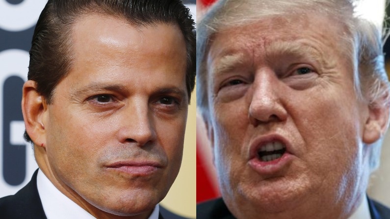 A photo composite of Anthony Scaramucci and Donald Trump