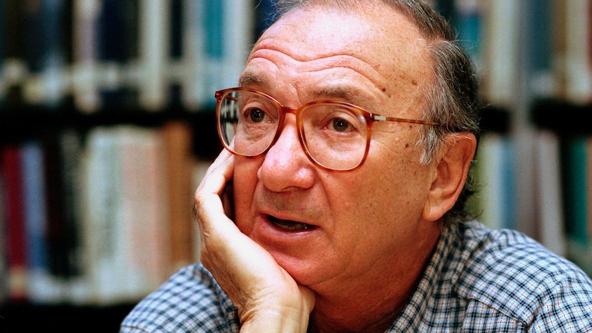 American playwright Neil Simon answers questions during an interview in Seattle, Washington in 1994.