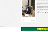 Michael McCormack's website shows text reading "gay sex"