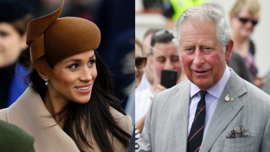 A composite image of Meghan Markle and Prince Charles.