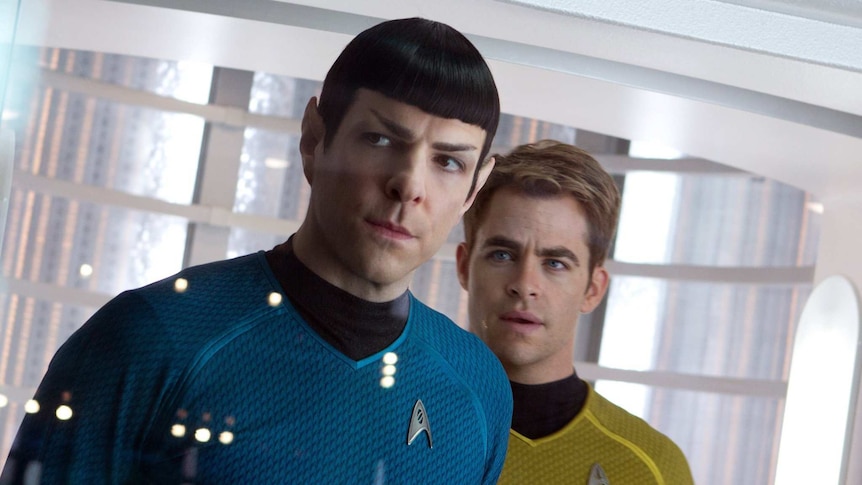 Zachary Quinto and Chris Pyne as Mr Spock and Captain Kirk in Star Trek Beyond.