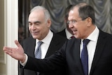 Russian foreign minister Sergei Lavrov and Egyptian counterpart Mohammed Amr