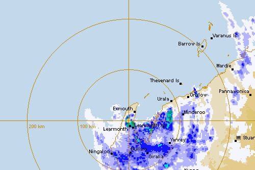 Cyclone Quang on the Exmouth radar