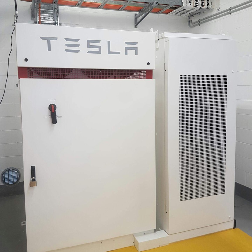 The massive 95kWh Tesla PowerPack equivalent of about 16 of Tesla’s smaller Powerwall batteries.