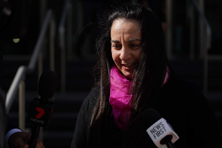 Carmel Barbagallo outside the court after Bradley Edwards was convicted of two murders.