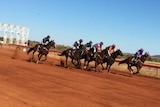 Horses jump in the 2017 Yalgoo Cup