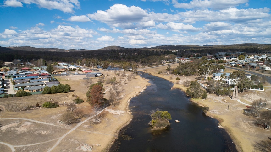 Aerial view of Stanthorpe in southern Queensland in August 2019.