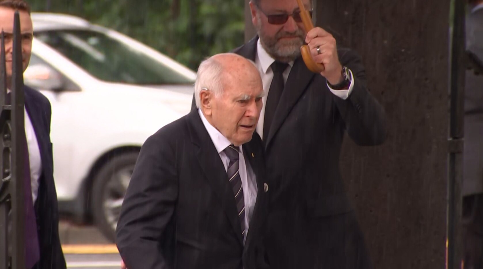Former prime minister John Howard arrives at St Patrick's Cathedral.