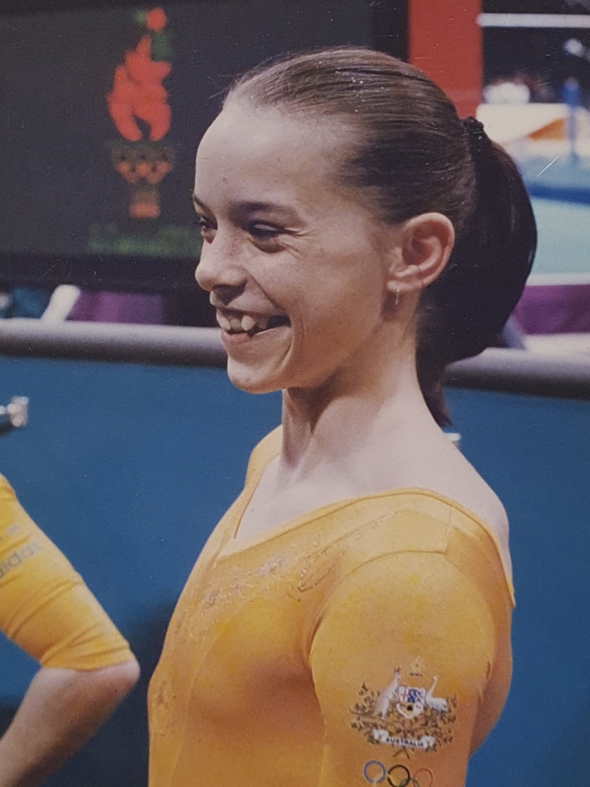 Kirsty-Leigh Brown smiling at the 1996 Atlanta Olympics. 