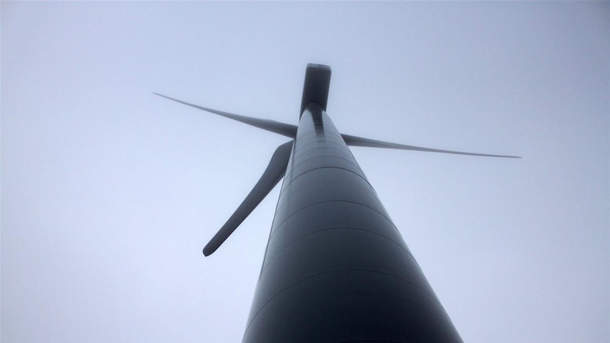 A wind turbine at Waubra (file photo).
