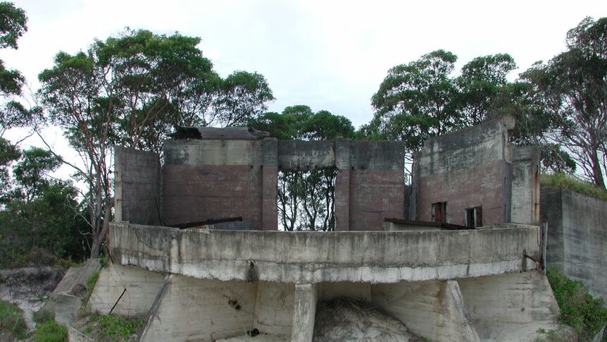 The fort still stands on Cowan Beach at moreton island.