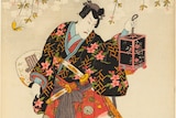A Japanese woodblock print of an actor in kimono 
