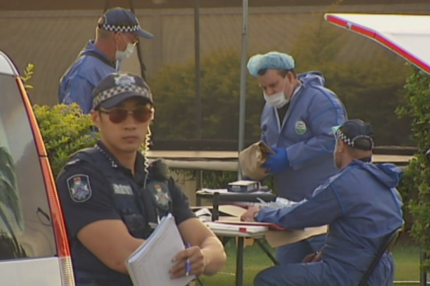 Queensland police on the scene of a murder in Kippa-Ring