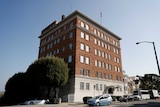 The entrance to the building of the Consulate General of Russia is shown in San Francisco.