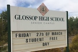 A Glossop High School sign