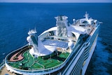 Birds eye view picture of the cruise liner Explorer of the Seas.