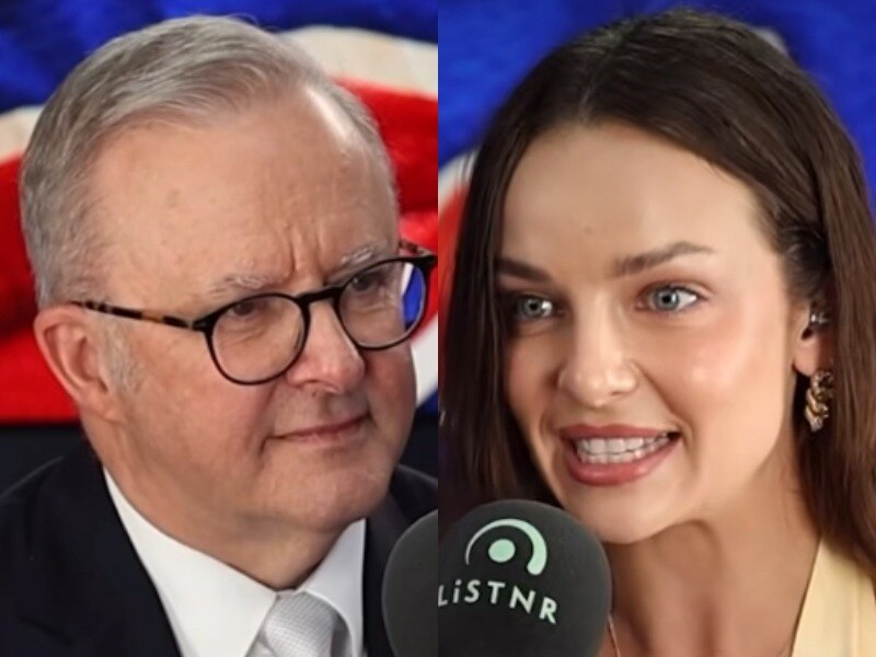 Podcaster Abbie Chatfield interviews Prime Minister Anthony Albanese. 