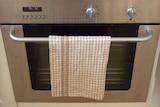 The front of an electric oven and cooktop