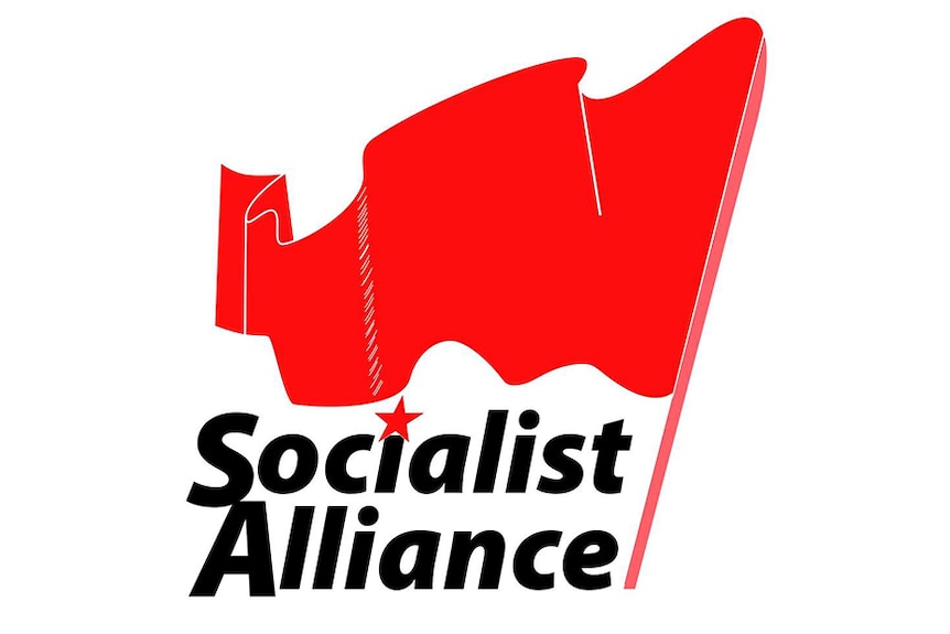 The logo of the Socialist Alliance party on a white background.