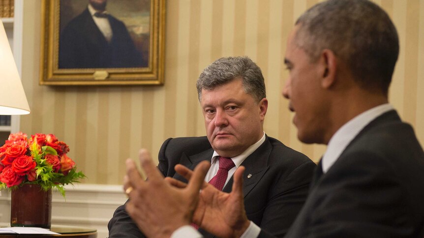 Poroshenko and Obama in White House