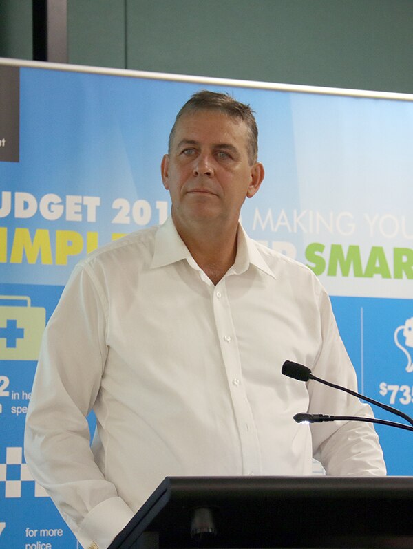 NT Treasurer Dave Tollner speaks to media ahead of the delivery of the 2015/16 budget