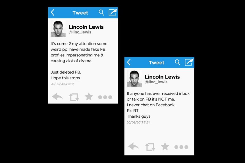 Une reconstitution d'un tweet envoyé par le vrai Lincoln Lewis.
