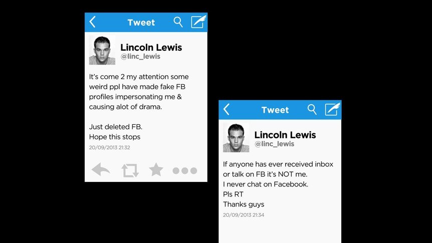 A recreation of a tweet sent by the real Lincoln Lewis.