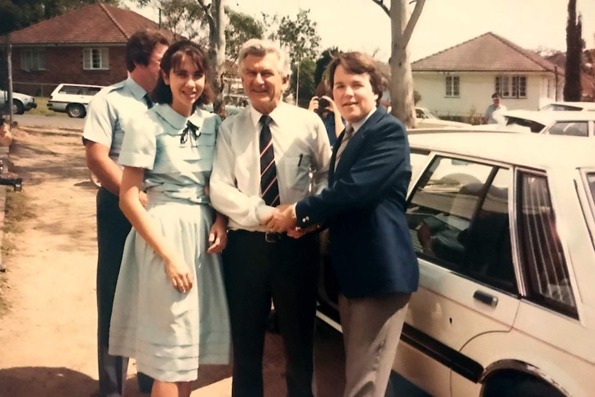 Annastacia Palaszczuk in grade 10 meeting Bob Hawke at Inala.