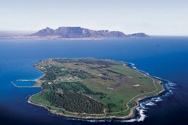 Aerial shot of Robben Island