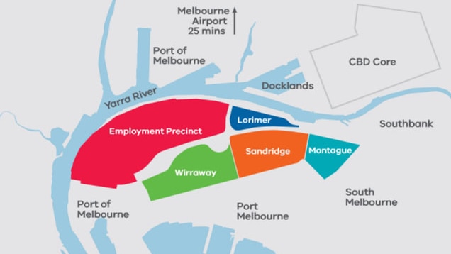 Fishermans Bend redevelopment map