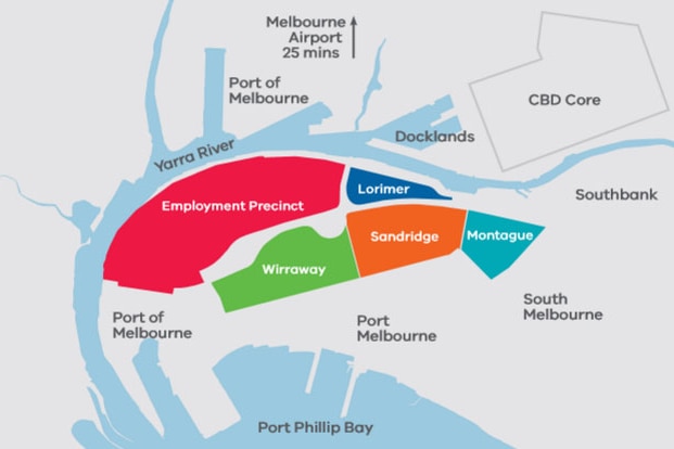 Fishermans Bend redevelopment map