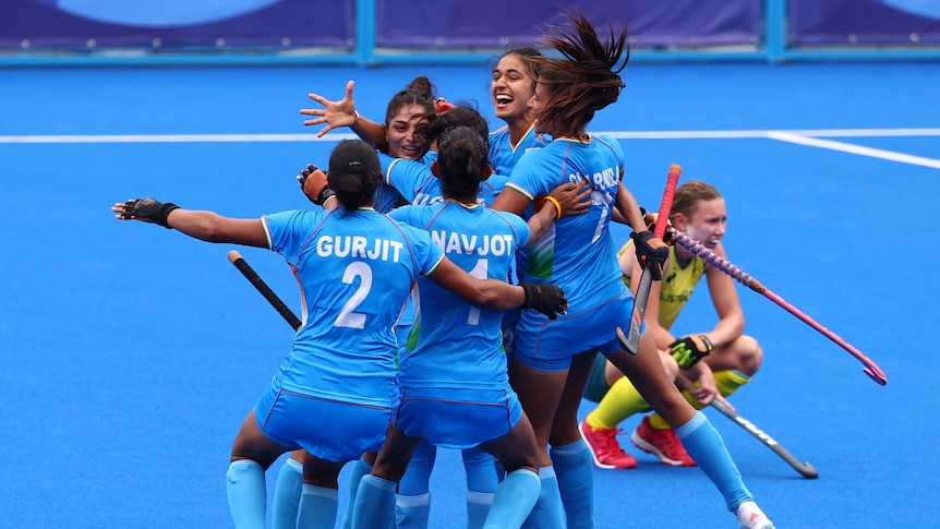 Indian women wildly celebrate hockey win over Australia