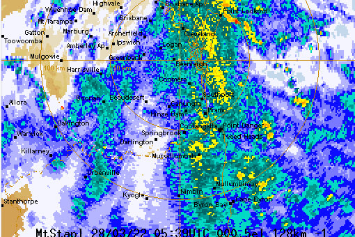 A severe weather system moves across south-east Queensland.