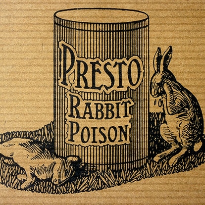 An advertisement for Presto rabbit poison.