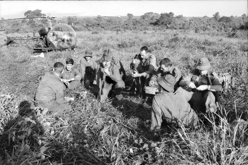 Troop briefing the day after the Battle of Long Tan