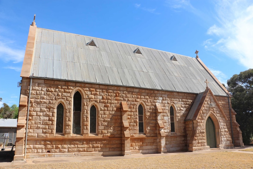 A photo of St James's Anglican Church at Wilcannia from the outside.