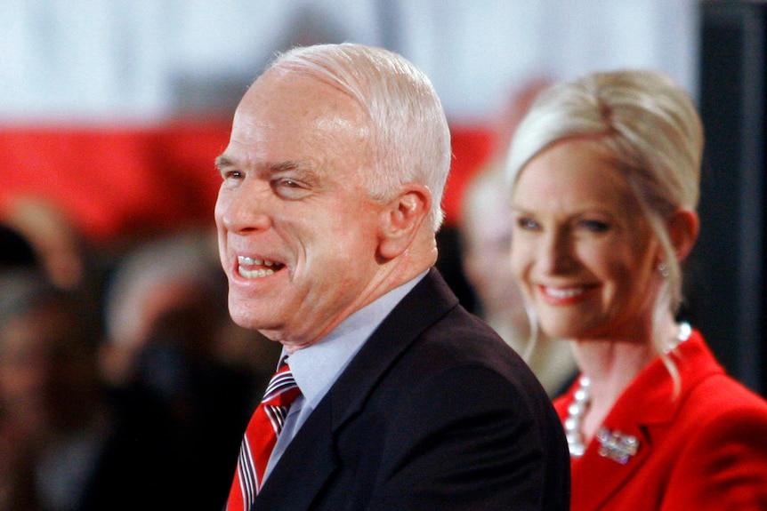 John McCain and his wife Cindy in 2008